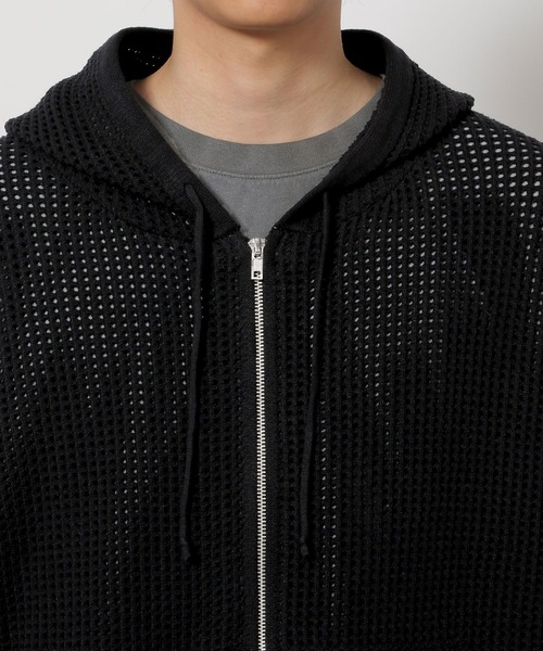 LAKOLE（ラコレ）の「ニットメッシュZIPパーカー / 654120（パーカー・メンズ・グレー/セージグリーン/ブラック・MEDIUM/LARGE）」の10枚目の写真