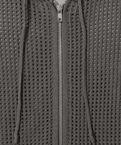 LAKOLE（ラコレ）の「ニットメッシュZIPパーカー / 654120（パーカー・メンズ・グレー/セージグリーン/ブラック・MEDIUM/LARGE）」の15枚目の写真