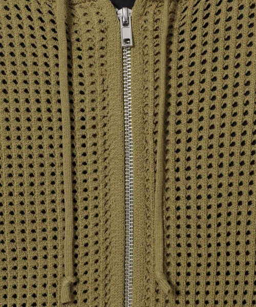 LAKOLE（ラコレ）の「ニットメッシュZIPパーカー / 654120（パーカー・メンズ・グレー/セージグリーン/ブラック・MEDIUM/LARGE）」の16枚目の写真