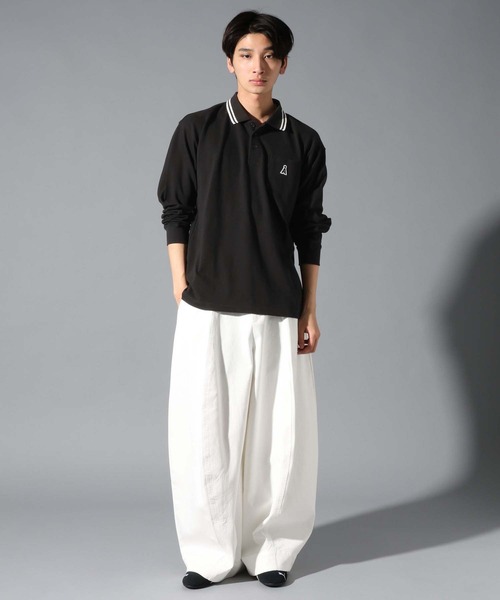 ALAND(エーランド)の「【UNISEX】ALAND/Aロゴカノコポロロングスリーブ(ポロシャツ・レディース・ブラック/ホワイト・SMALL/LARGE)」の6枚目の写真