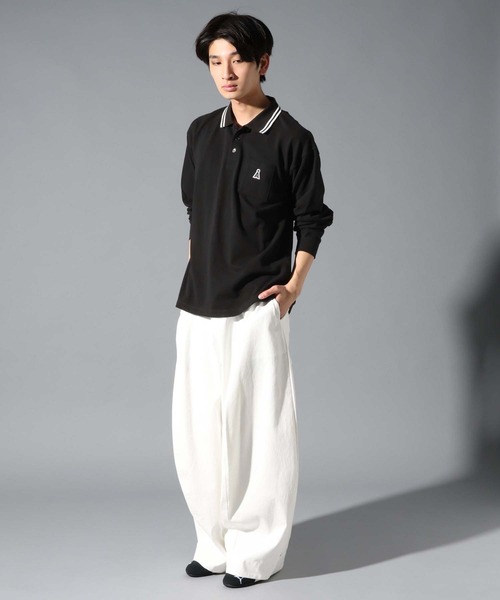 ALAND(エーランド)の「【UNISEX】ALAND/Aロゴカノコポロロングスリーブ(ポロシャツ・レディース・ブラック/ホワイト・SMALL/LARGE)」の7枚目の写真
