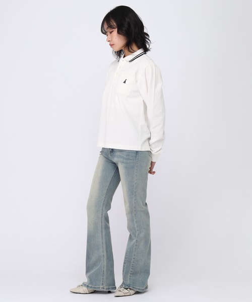 ALAND(エーランド)の「【UNISEX】ALAND/Aロゴカノコポロロングスリーブ(ポロシャツ・レディース・ブラック/ホワイト・SMALL/LARGE)」の4枚目の写真