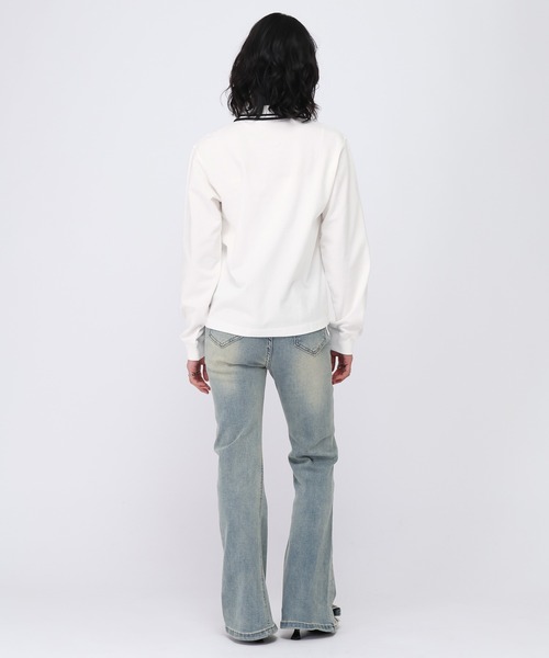 ALAND(エーランド)の「【UNISEX】ALAND/Aロゴカノコポロロングスリーブ(ポロシャツ・レディース・ブラック/ホワイト・SMALL/LARGE)」の5枚目の写真