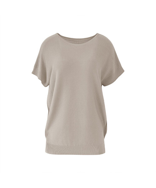 VASCARA(バスカラ)の「Boat Neck Drop Shoulder Half Sleeve Knitwear (6colors)(Tシャツ/カットソー・レディース・ホワイト/コーラルピンク/ライトイエロー/ベージュ/ブラック/カーキ・FREE)」の3枚目の写真