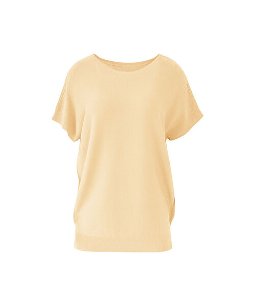 VASCARA(バスカラ)の「Boat Neck Drop Shoulder Half Sleeve Knitwear (6colors)(Tシャツ/カットソー・レディース・ホワイト/コーラルピンク/ライトイエロー/ベージュ/ブラック/カーキ・FREE)」の5枚目の写真