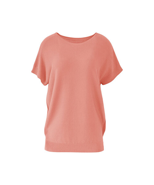 VASCARA(バスカラ)の「Boat Neck Drop Shoulder Half Sleeve Knitwear (6colors)(Tシャツ/カットソー・レディース・ホワイト/コーラルピンク/ライトイエロー/ベージュ/ブラック/カーキ・FREE)」の6枚目の写真