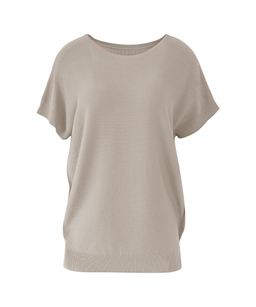 VASCARA(バスカラ)の「Boat Neck Drop Shoulder Half Sleeve Knitwear (6colors)(Tシャツ/カットソー・レディース・ホワイト/コーラルピンク/ライトイエロー/ベージュ/ブラック/カーキ・FREE)」の8枚目の写真