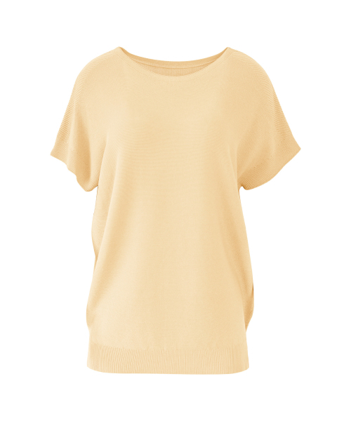 VASCARA(バスカラ)の「Boat Neck Drop Shoulder Half Sleeve Knitwear (6colors)(Tシャツ/カットソー・レディース・ホワイト/コーラルピンク/ライトイエロー/ベージュ/ブラック/カーキ・FREE)」の9枚目の写真