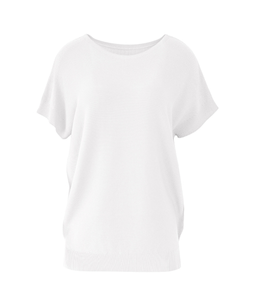 VASCARA(バスカラ)の「Boat Neck Drop Shoulder Half Sleeve Knitwear (6colors)(Tシャツ/カットソー・レディース・ホワイト/コーラルピンク/ライトイエロー/ベージュ/ブラック/カーキ・FREE)」の12枚目の写真