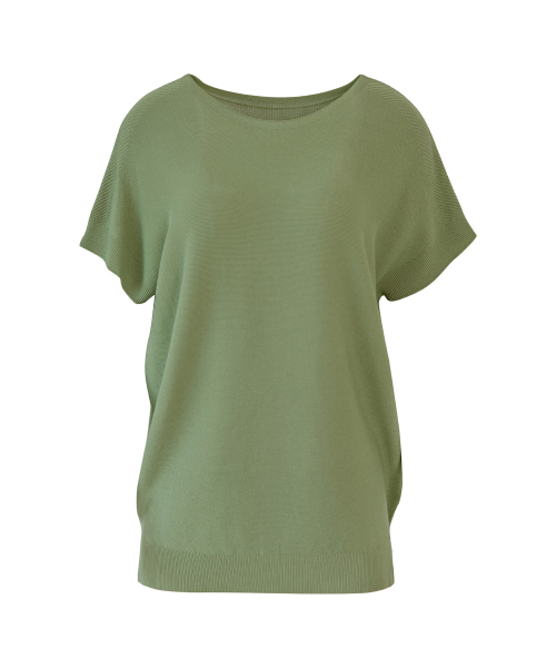 VASCARA(バスカラ)の「Boat Neck Drop Shoulder Half Sleeve Knitwear (6colors)(Tシャツ/カットソー・レディース・ホワイト/コーラルピンク/ライトイエロー/ベージュ/ブラック/カーキ・FREE)」の13枚目の写真