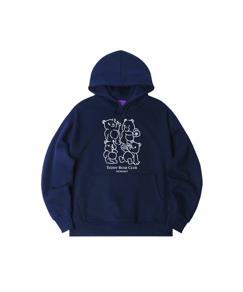 NUHABIT(ニューハビット)の「N/H BEAR CLUB オーバーサイズ 裏起毛 フードパーカー (SOH4-2NH1111)(パーカー・メンズ・ライトグレー/ブラック/ネイビー/グレー/アイボリー・MEDIUM/LARGE/X-LARGE)」の5枚目の写真
