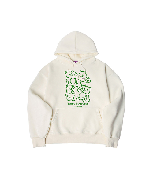 NUHABIT(ニューハビット)の「N/H BEAR CLUB オーバーサイズ 裏起毛 フードパーカー (SOH4-2NH1111)(パーカー・メンズ・ライトグレー/ブラック/ネイビー/グレー/アイボリー・MEDIUM/LARGE/X-LARGE)」の2枚目の写真