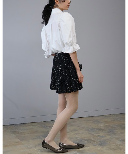 Doumoi（ドゥモエ）の「ドット柄　ティアード　ミニスカート（スカート・レディース・ホワイト/ブラック・FREE）」の18枚目の写真
