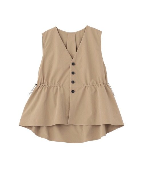 Green　Parks（グリーンパークス）の「【楽しゃれUV】ドロストフレアベスト（ベスト・レディース・カーキ/ブラック/ベージュ・FREE）」の5枚目の写真