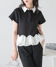 AMELY（エミリー）の「ダブルフリル ペプラムトップス（スウェット）」
