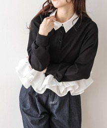 AMELY（エミリー）の「ダブルフリル ペプラムトップス（スウェット）」
