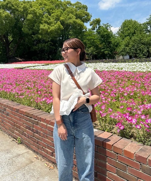 AMELY(エミリー)の「ダブルフリル ペプラムトップス(スウェット・レディース・グレー/ベージュ/ブラック/グレー系その他/ブラック系その他/ベージュ系その他・フリー)」の17枚目の写真