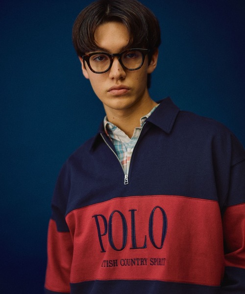 POLO BCS(ポロ ビーシーエス)の「【POLO British Country Spirit】ハーフジッププルオーバー(Tシャツ/カットソー・メンズ・アイボリー/グリーン/ネイビー・LARGE/MEDIUM)」の1枚目の写真