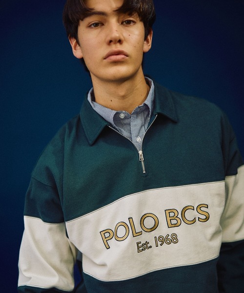 POLO BCS(ポロ ビーシーエス)の「【POLO British Country Spirit】ハーフジッププルオーバー(Tシャツ/カットソー・メンズ・アイボリー/グリーン/ネイビー・LARGE/MEDIUM)」の3枚目の写真