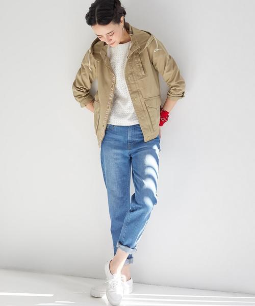 green label relaxing（グリーンレーベルリラクシング）の「CB C 2WAY デッキパーカー ◆（ブルゾン・レディース・ベージュ/ネイビー/イエロー・38/40）」の11枚目の写真