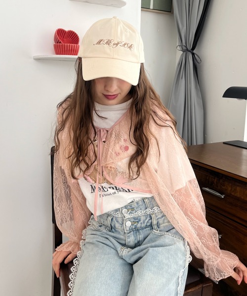 MORE self LOVE(モアセルフラブ)の「レースフリルカーディガン(カーディガン/ボレロ・レディース・ホワイト×ピンク/ピンク/オフホワイト・FREE)」の17枚目の写真