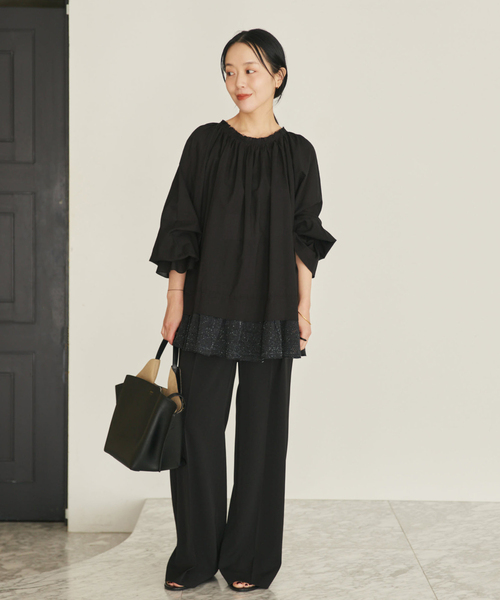 plage（プラージュ）の「COTTON KHADI ブラウス（シャツ/ブラウス・レディース・ブラック/ホワイト・FREE）」の11枚目の写真