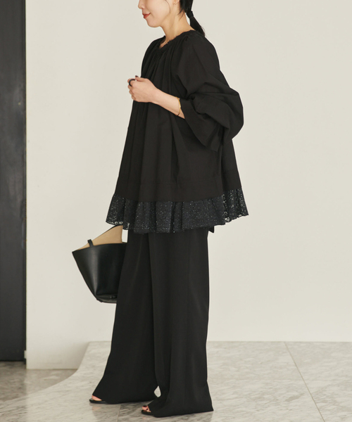 plage（プラージュ）の「COTTON KHADI ブラウス（シャツ/ブラウス・レディース・ブラック/ホワイト・FREE）」の12枚目の写真