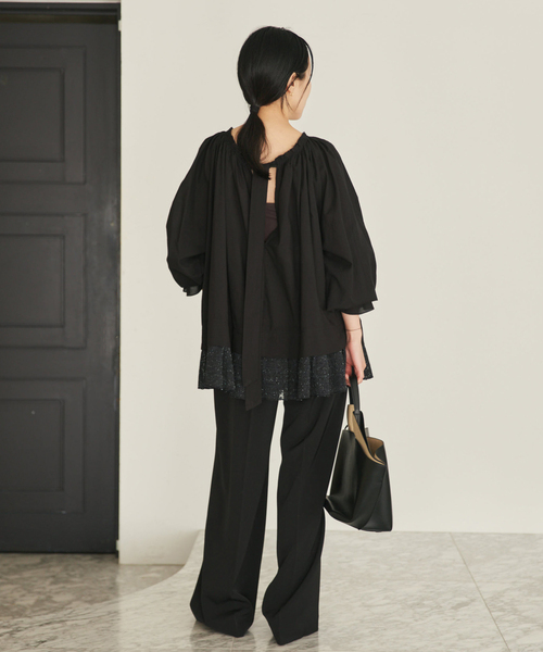 plage（プラージュ）の「COTTON KHADI ブラウス（シャツ/ブラウス・レディース・ブラック/ホワイト・FREE）」の13枚目の写真