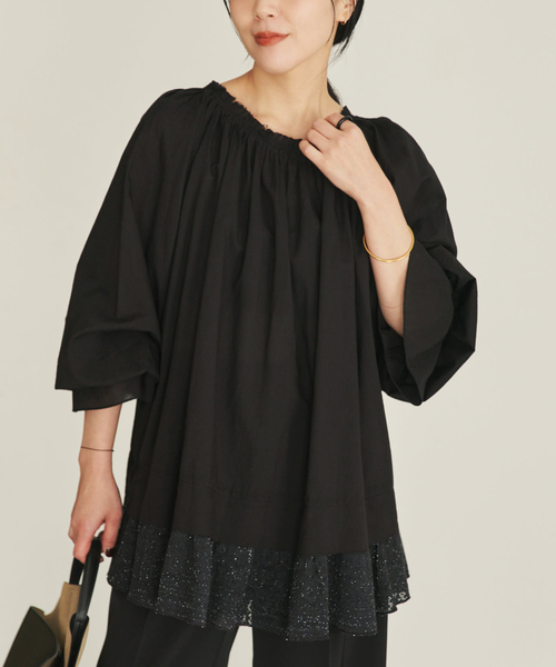 plage（プラージュ）の「COTTON KHADI ブラウス（シャツ/ブラウス・レディース・ブラック/ホワイト・FREE）」の14枚目の写真