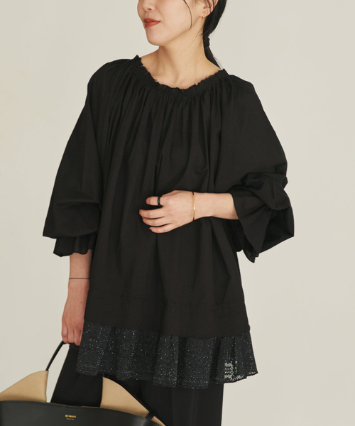 plage（プラージュ）の「COTTON KHADI ブラウス（シャツ/ブラウス・レディース・ブラック/ホワイト・FREE）」の15枚目の写真