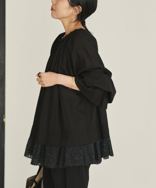 plage（プラージュ）の「COTTON KHADI ブラウス（シャツ/ブラウス・レディース・ブラック/ホワイト・FREE）」の16枚目の写真