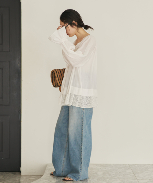 plage（プラージュ）の「COTTON KHADI ブラウス（シャツ/ブラウス・レディース・ブラック/ホワイト・FREE）」の20枚目の写真