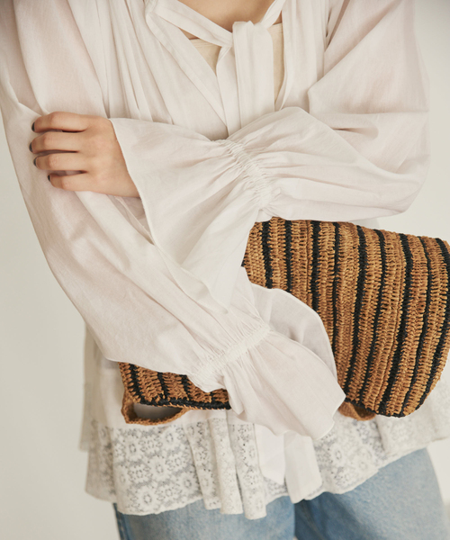 plage（プラージュ）の「COTTON KHADI ブラウス（シャツ/ブラウス・レディース・ブラック/ホワイト・FREE）」の3枚目の写真