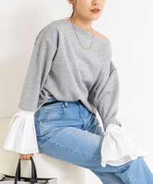 NOLLEY'S（ノーリーズ）の「【WEB限定】ウォッシャブルシャツスリーブスウェットプルオーバー（Tシャツ/カットソー）」