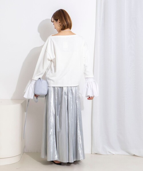 NOLLEY’S（ノーリーズ）の「【WEB限定】ウォッシャブルシャツスリーブスウェットプルオーバー（Tシャツ/カットソー・レディース・グレー/オフホワイト・FREE）」の21枚目の写真