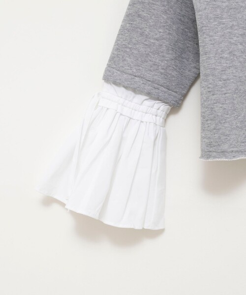 NOLLEY’S（ノーリーズ）の「【WEB限定】ウォッシャブルシャツスリーブスウェットプルオーバー（Tシャツ/カットソー・レディース・グレー/オフホワイト・FREE）」の11枚目の写真