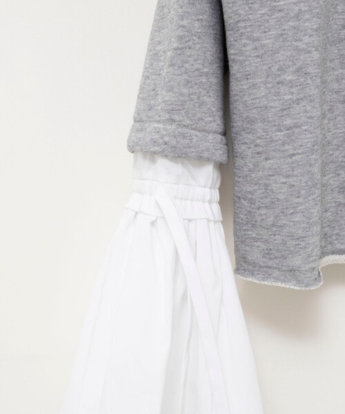 NOLLEY’S（ノーリーズ）の「【WEB限定】ウォッシャブルシャツスリーブスウェットプルオーバー（Tシャツ/カットソー・レディース・グレー/オフホワイト・FREE）」の12枚目の写真