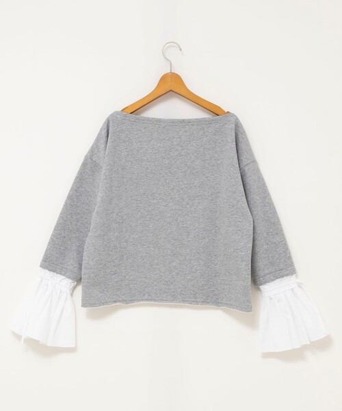 NOLLEY’S（ノーリーズ）の「【WEB限定】ウォッシャブルシャツスリーブスウェットプルオーバー（Tシャツ/カットソー・レディース・グレー/オフホワイト・FREE）」の13枚目の写真