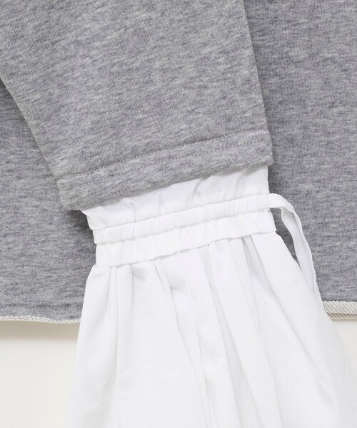 NOLLEY’S（ノーリーズ）の「【WEB限定】ウォッシャブルシャツスリーブスウェットプルオーバー（Tシャツ/カットソー・レディース・グレー/オフホワイト・FREE）」の16枚目の写真