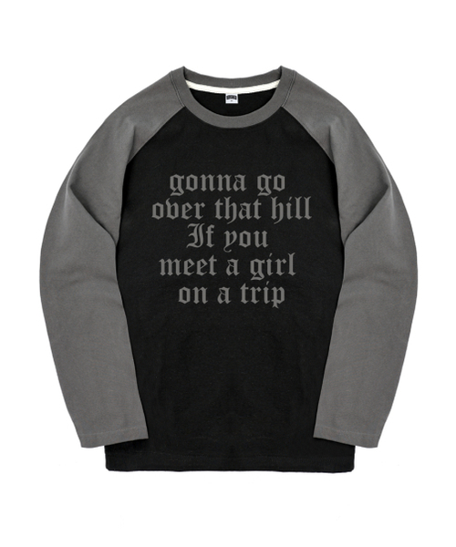 REBRENNER(リブレンナー)の「DTF トリップ レグラン ロングスリーブ ブラックチャコール(Tシャツ/カットソー・レディース・その他・MEDIUM/LARGE/X-LARGE)」の2枚目の写真