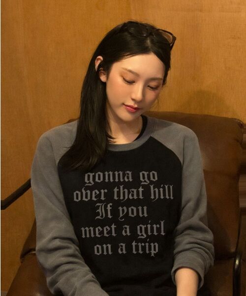 REBRENNER(リブレンナー)の「DTF トリップ レグラン ロングスリーブ ブラックチャコール(Tシャツ/カットソー・レディース・その他・MEDIUM/LARGE/X-LARGE)」の7枚目の写真