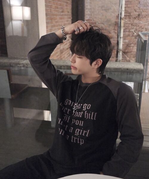 REBRENNER(リブレンナー)の「DTF トリップ レグラン ロングスリーブ ブラックチャコール(Tシャツ/カットソー・レディース・その他・MEDIUM/LARGE/X-LARGE)」の9枚目の写真
