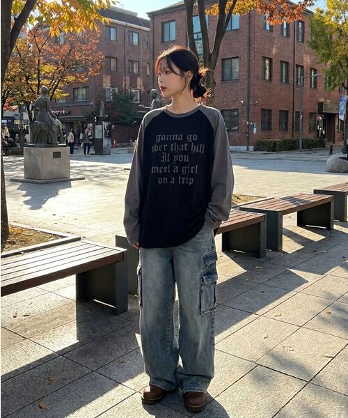 REBRENNER(リブレンナー)の「DTF トリップ レグラン ロングスリーブ ブラックチャコール(Tシャツ/カットソー・レディース・その他・MEDIUM/LARGE/X-LARGE)」の11枚目の写真