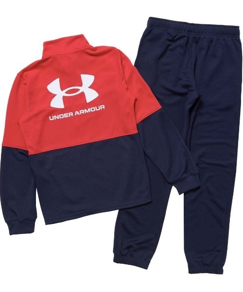UNDER ARMOUR（アンダーアーマー）の「アンダーアーマー  UAカラーブロック ビッグロゴ トラックスーツ（ジャージ・キッズ・ブラック×グレー/ホワイト×ブラック・160cm/150cm/140cm/130cm/120cm）」の12枚目の写真