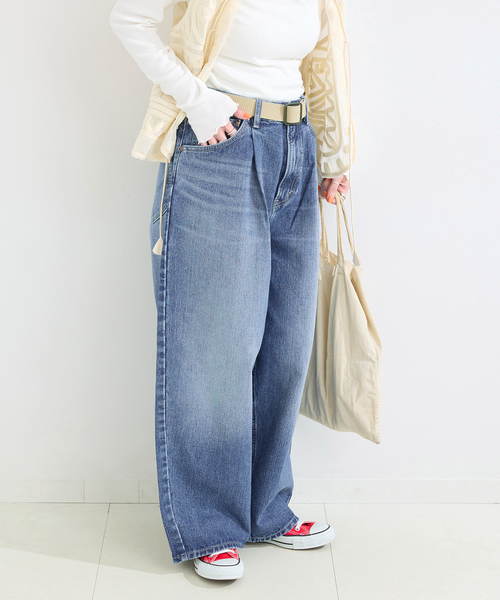 Lee（リー）の「【WEB＋一部店舗限定】ウォッシャブル / LEE / リー TUCK RIDERS PANTS（デニムパンツ・レディース・ブルー・MEDIUM/SMALL）」の20枚目の写真