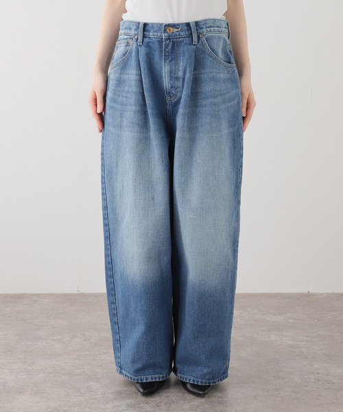 Lee（リー）の「【WEB＋一部店舗限定】ウォッシャブル / LEE / リー TUCK RIDERS PANTS（デニムパンツ・レディース・ブルー・MEDIUM/SMALL）」の4枚目の写真
