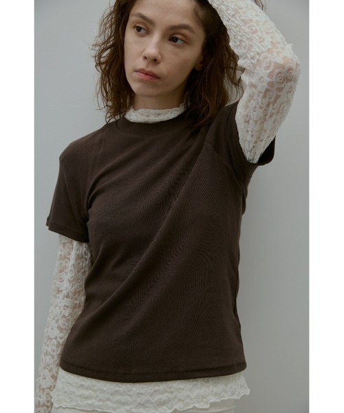 ANF.MUU(アンフムー)の「ラグランスリーブコンパクトTシャツ(Tシャツ/カットソー・レディース・チャコールグレー/ブラウン/ホワイト・FREE)」の13枚目の写真