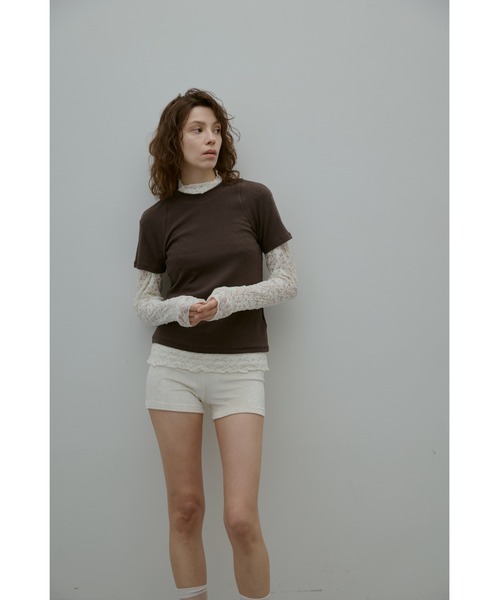 ANF.MUU(アンフムー)の「ラグランスリーブコンパクトTシャツ(Tシャツ/カットソー・レディース・チャコールグレー/ブラウン/ホワイト・FREE)」の14枚目の写真