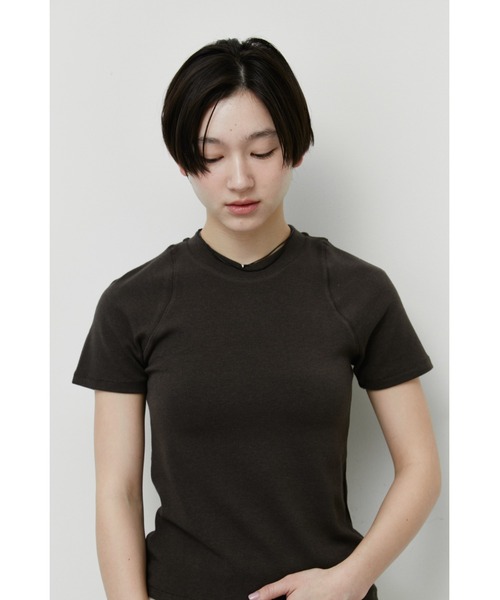 ANF.MUU(アンフムー)の「ラグランスリーブコンパクトTシャツ(Tシャツ/カットソー・レディース・チャコールグレー/ブラウン/ホワイト・FREE)」の17枚目の写真