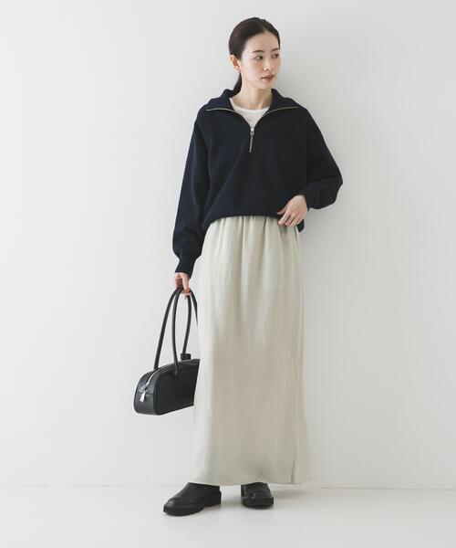 URBAN RESEARCH（アーバンリサーチ）の「キュプラギャザーIラインスカート（スカート・レディース・ライトベージュ/チャコールグレー/ブラック・38/36）」の12枚目の写真